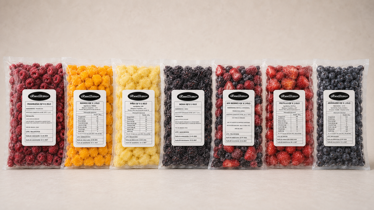 Frutas IQF congeladas